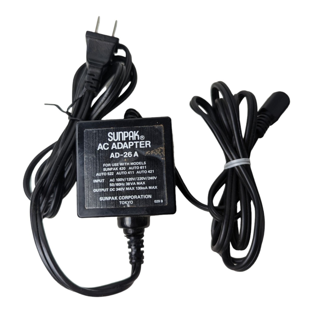 Sunpak AC Adapter AD-26A For Auto 611 Auto 522 Auto 411 Auto 421