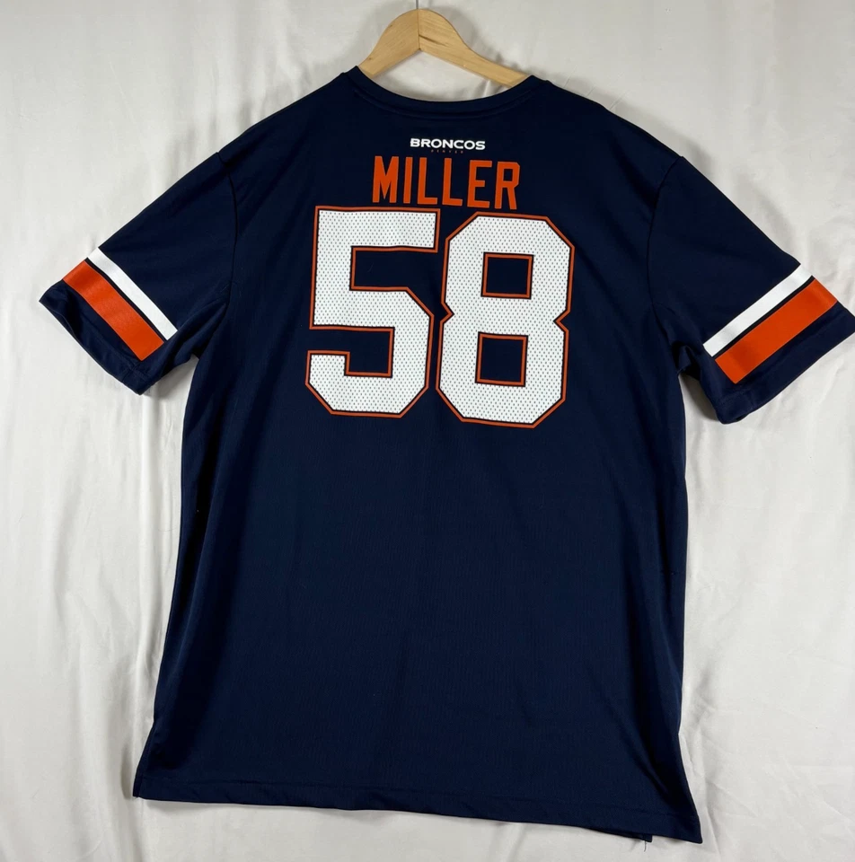 Ropa del equipo NFL Denver Bronco camiseta extra grande #58 Miller Foto 3 de 4