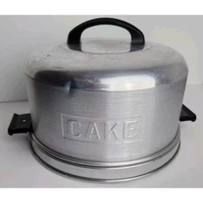 Kromex Cake Carrier Aluminum With Locking Handles Vintage