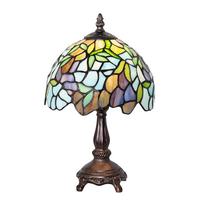 Meyda Lighting 14'' High Tiffany Wisteria Mini Lamp - 270577