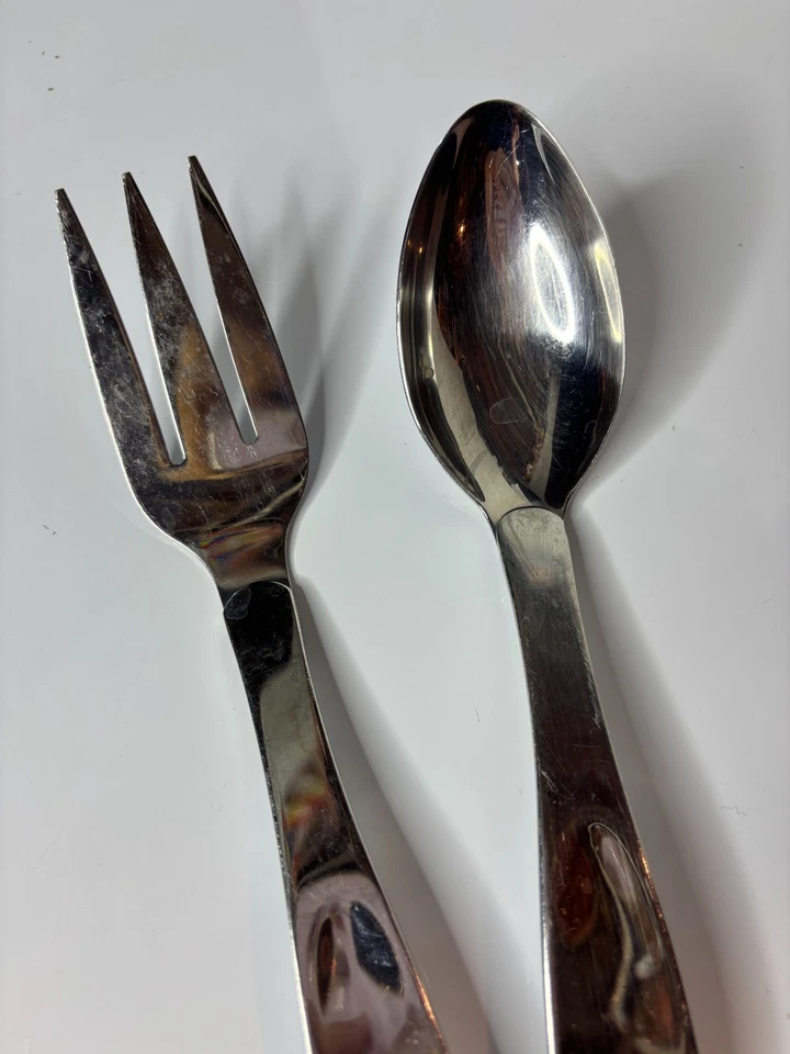 Oneida 18/8 Stainless Steel 3-Pronged Meat Fork Large Serving Spoon 10 1/4" Set - Image 2 of 4
