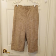 Alfred Dunner Women's Capri Pants Size 10P Brown Vintage Pull-On Stretch Comfort