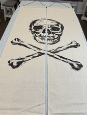 POTTERY BARN SKELETON CROSSBONES BANNERS 72 HALLOWEEN - Coordinating 2-Piece Set