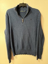 Polo Ralph Lauren Half-Zip Knit Sweater Navy Blue Size Small