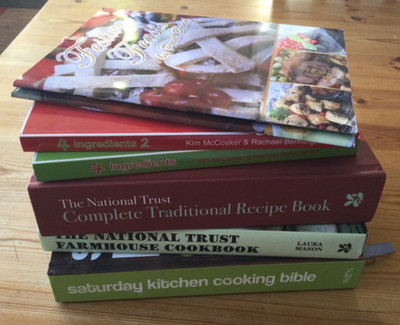 Bundle of cookery books. Saturday Kitchen. National Trust. 4 Ingredients.