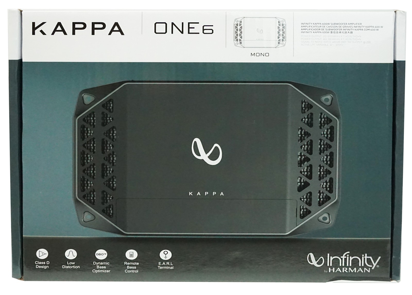 Автомобильный монофонический усилитель сабвуфера Infinity Kappa One 6 Class-D мощностью 600 Вт 22490₽