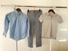 Boys Dress Clothes Lot Size 10 Shirt Grey Chino Pants 8/10 Polo Outfit Set