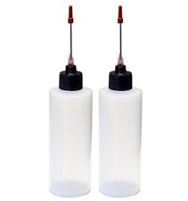 2-4oz Plastic Squeeze Bottles with 1.5 inch Stainless Steel Applicators