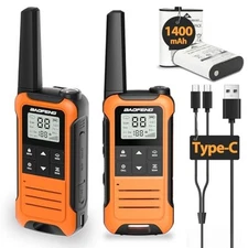 2x Baofeng F22 Long Range Two-Way FRS Radio Walkie Talkie 22CH VOX NOAA Weather