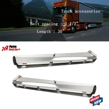 Pair 30" Stainless 2-1/2" Bolt Spring Loaded Mud Flap Hangers Straight Tapered