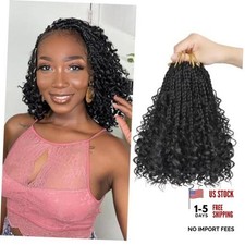 Goddess Box Braids Crochet Hair - 8 Inch Pre Looped Boho 8 Inch Pack of 8 1B