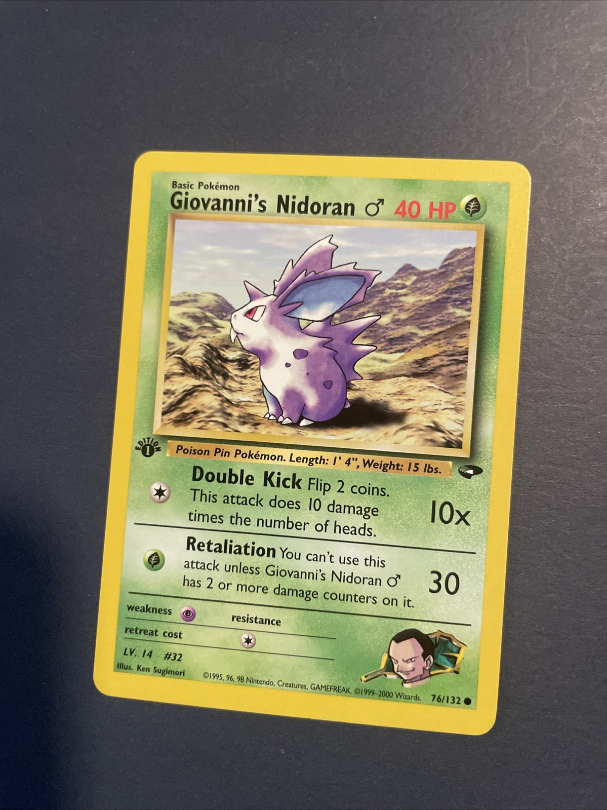 1st Edition Giovanni’s Nidoran 76/132 - Gym Challenge - Near Mint