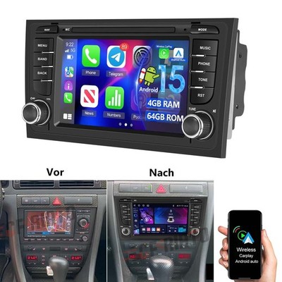 Für AUDI A6 C5 1997-2004 Autoradio Android 15 Apple Carplay GPS WIFI 4G+64G NAVI