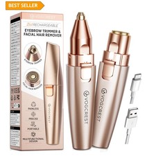 Eyebrow  Facial Trimmer: 2 in1 Rechargeable Facial Hair Removal  Eyebrow Sh...