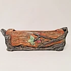 Weller Pottery Woodcraft Log Planter w/ Oak Leaves & Acorns 1920s Vintage USA