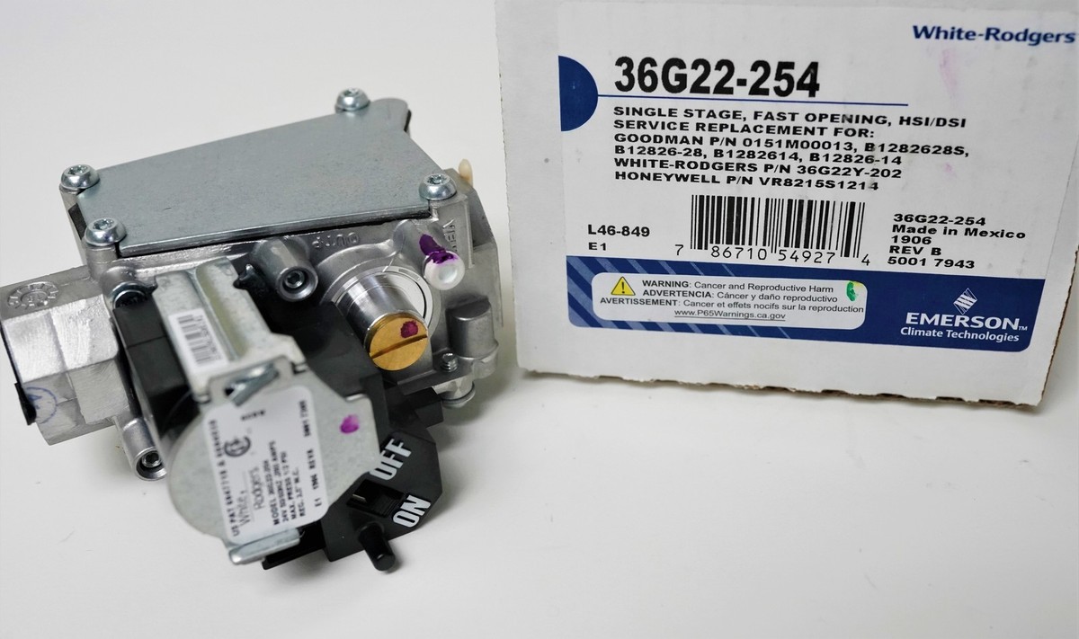 36G22-254 White-Rodgers Gas Heating Furnace Valve for Goodman