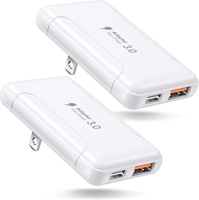 Slim Flat USB Wall Charger, 2 Pack 50W USB a & USB Charger Block Quick Fast C...