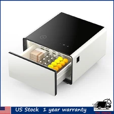 Modern Smart Coffee Side Table with Built-in Fridge Power Socket Induction Light