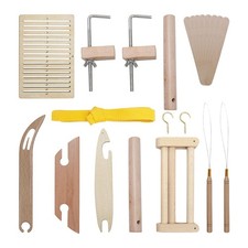Wood DIY Weaving Loom Kit Warping Peg Clamp Beveled Inkle Shuttle Beginners