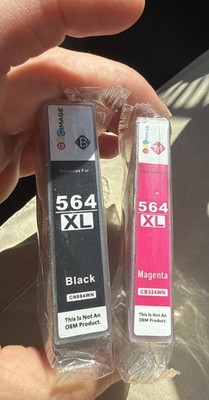 NEW 2 Pc Compatible 564XL HY Black & Magenta For HP 7520 7510 6510 6520 Sealed
