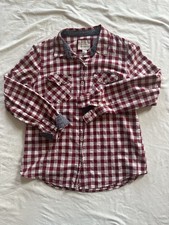 Forever 21 Red White Plaid Flannel Button Up Shirt  Women  s Medium