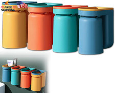 4 Pack Wall Mounted Toothbrush Holder with Cup Stick On Bathroom