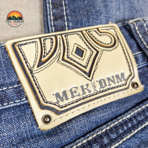 MEK Denim Jeans Y2K Cyber Wide Leg Button Fly Med Wash USA Design Mens Sz 34x34 - Picture 14 of 19