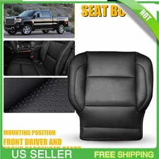 For 2014-18 GMC Sierra 1500 Front Driver or Passenger Bottom Seat Cover Black