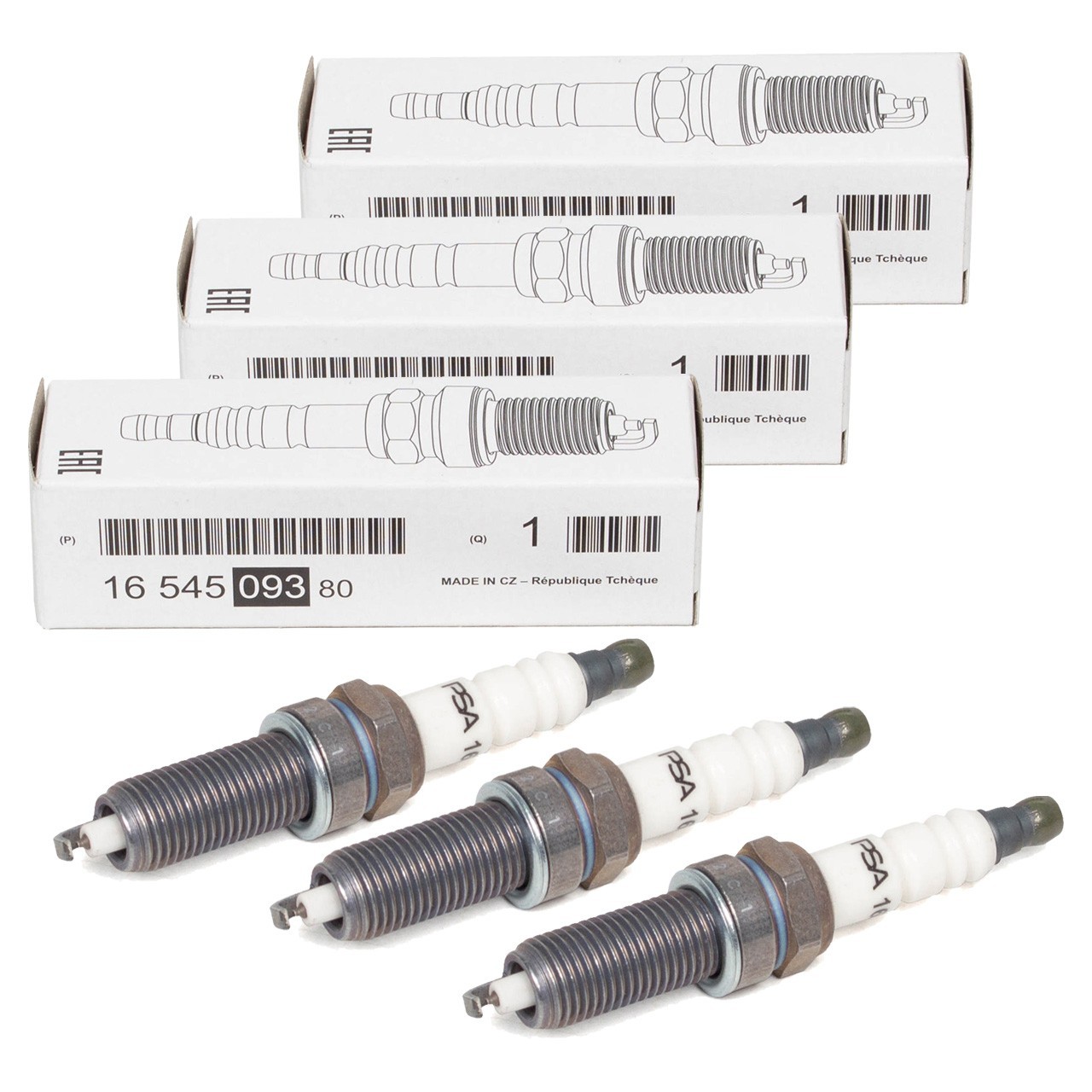 Kit 3 Spark Plug Original Peugeot Citroen C1 II Cactus 108 208 1.2 VTI