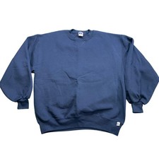 Vintage Russell Athletic Navy Blue Crewneck Sweatshirt Made In USA Mens Large