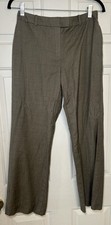 Brooks Brothers 346 Dress Pants Womens Sz 4 100 Wool Brown Plaid Caroline Fit