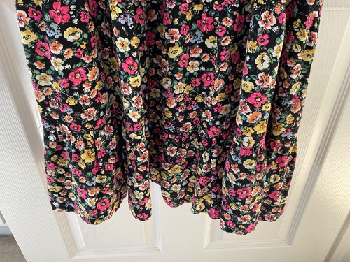 VERY PRETTY NEW LOOK BLACK PINK MULTI DITSY FLORAL STRAPPY SUNDRESS 16 NEW + TAG - Picture 7 of 16