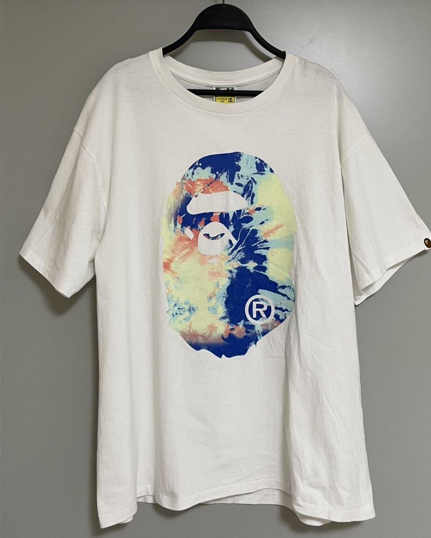 BAPE Tie Dye Big Head T-Shirt White 2XL 186340 Streetwear