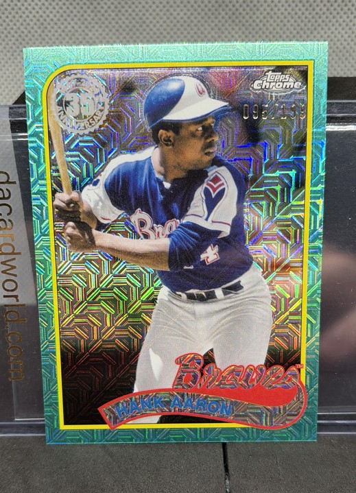 2024 Topps Series 2 1989 Topps Chrome Silver Pack Mojo Hank Aaron #2T89C-19 /199