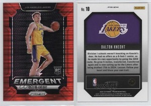 2024-25 Panini Prizm Emergent Red Pulsar Prizm /75 Dalton Knecht #10 Rookie RC