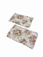 Ralph Lauren American Living King Sateen Floral Pillow Shams Eyelet Trim  36x21  