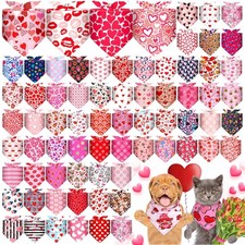 72 PCS Flower Dog Bandanas Bulk Floral Adjustable Pet Triangle Scarf Bibs
