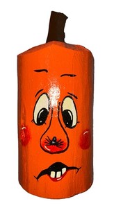 Halloween Wooden Hand-Painted Pumpkin | Fall Porch Decor | Handmade Folk Art