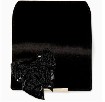 Kate Spade Make it Mine Velvet flap with beaded bow accent