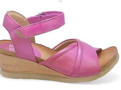 Miz Mooz - Leather Wedge Sandals - Sofie - Fuschia  Leather - EU 40 $178