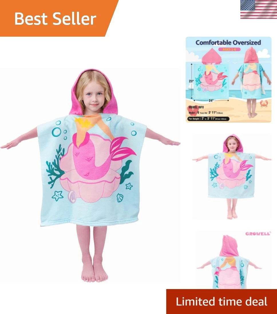 Hooded Kids Beach Towels - Toddler Bath Towel Girls Boys Swim Cover-ups for A...