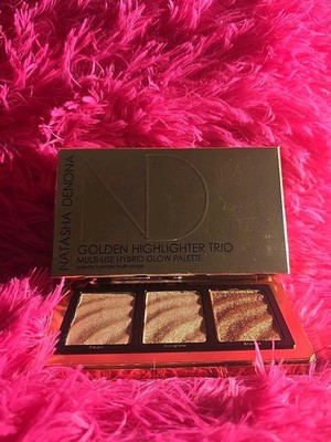 Natasha Denona Golden Highlighter Trio Multi-Use Hybrid Glow Palette New 