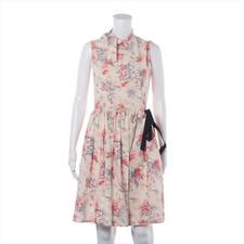 Prada 19-year Cotton Sleeveless Dress 40 Ladies' White x red P3A86 There are ar