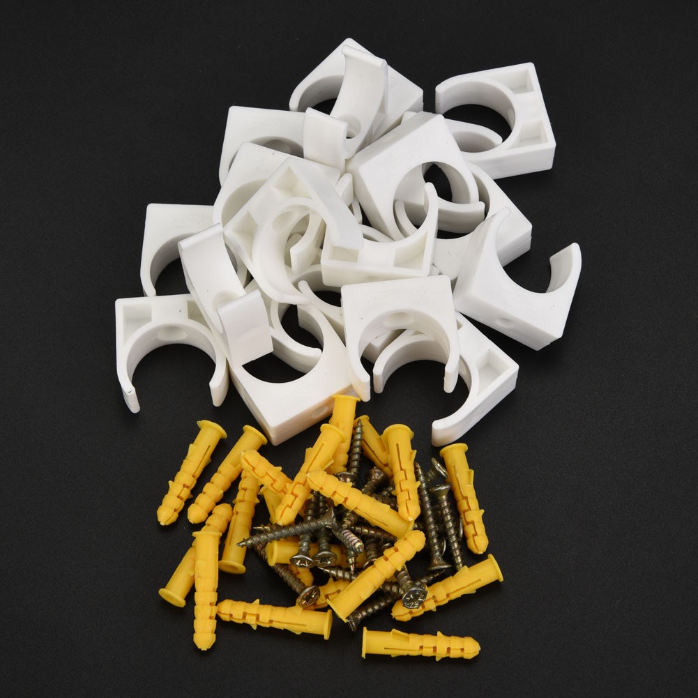 `20pcs/set 25mm U Shaped Pipe Clamp Water Pipe Fixed Clips With Screws.