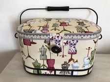 Dritz Vintage Dress Form Large Oval Metal Handle Sewing Basket w/Metal Feet