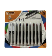 BIC  Grip 4 Color Ball Pens With 3 Color  + Pencil Set 10 ct Made in Japan