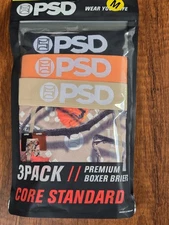 PSD 3 Pack Core Standard Premium Boxer Briefs NEW Men's MEDIUM (32-34)