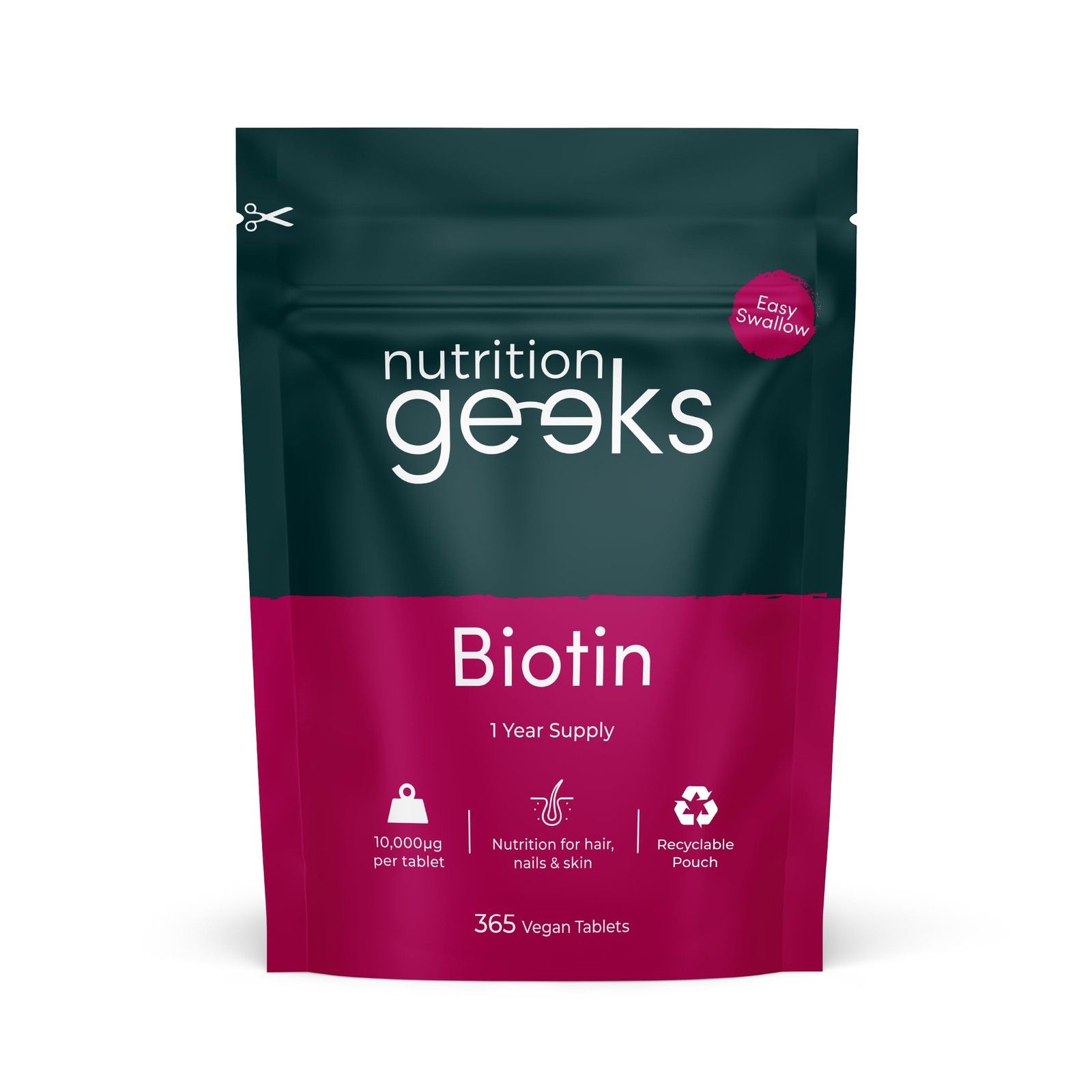 Biotin Hair Growth Supplement - 1 Year Supply 365 count (Pack of 1), White