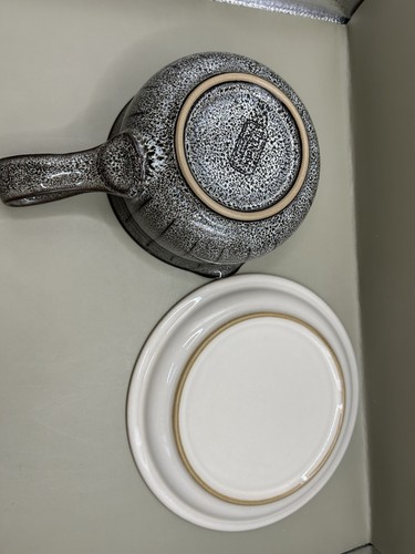 Vintage Denby Bourne Studio Saturn Stoneware Gray Gravy Boat & Stand Pristine - Picture 8 of 9