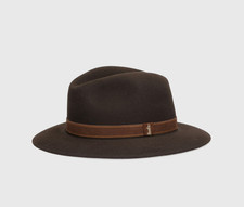 Cappello Borsalino Country Alessandria Feltro Uomo 60 Marrone Scuro/Marrone